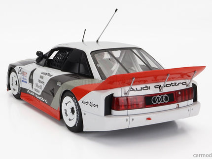 Audi 90 Quattro Team Audi Sport N°4 Víťaz IMSA Watkins Glen 1989 Walter Rohrl - Hans Joachim Stuck 1:18 Werk83 biela sivá červená