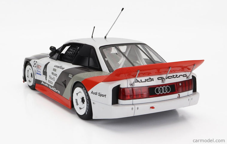 Audi 90 Quattro Team Audi Sport N°4 Víťaz IMSA Watkins Glen 1989 Walter Rohrl - Hans Joachim Stuck 1:18 Werk83 biela sivá červená