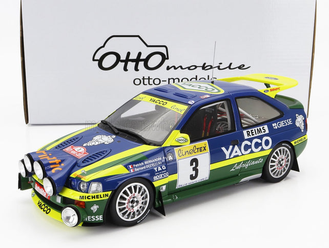 FORD ENGLAND | ESCORT RS COSWORTH TEAM ALLIANCE YACCO (night version) N 3 WINNER RALLY MONTECARLO 1996 P.BERNARDINI - B.OCCELLI | BLUE YELLOW