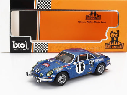 RENAULT | ALPINE A110 1800S N 18 WINNER RALLY MONTECARLO 1973 WITH FIGURE J.C.ANDRUET - M.PETIT | BLUE