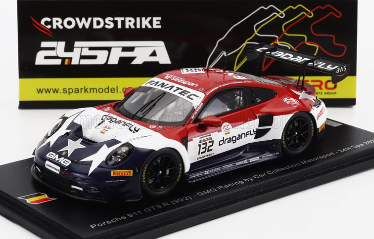 PORSCHE | 911 992 GT3 R TEAM GMG RACING N 132 24h SPA 2023 K.WADHINGTON - J.SOFRONAS - P.LONG - J.BLEEKEMOLEN | RED WHITE BLUE
