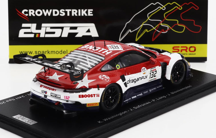PORSCHE | 911 992 GT3 R TEAM GMG RACING N 132 24h SPA 2023 K.WADHINGTON - J.SOFRONAS - P.LONG - J.BLEEKEMOLEN | RED WHITE BLUE