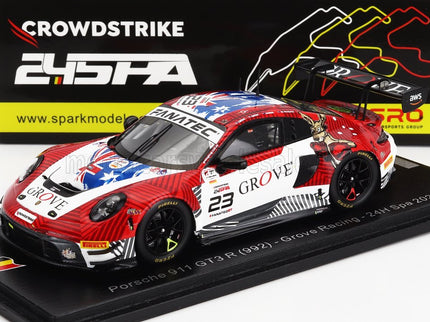 PORSCHE | 911 992 GT3 R TEAM GROVE RACING N 23 24h SPA 2023 S.GROVE - B.GROVE - A.DE PASQUALE - E.BAMBER | RED WHITE