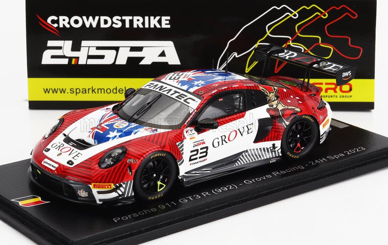 PORSCHE | 911 992 GT3 R TEAM GROVE RACING N 23 24h SPA 2023 S.GROVE - B.GROVE - A.DE PASQUALE - E.BAMBER | RED WHITE