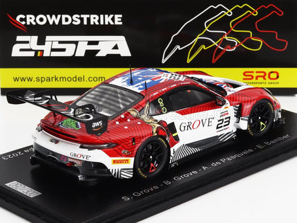 PORSCHE | 911 992 GT3 R TEAM GROVE RACING N 23 24h SPA 2023 S.GROVE - B.GROVE - A.DE PASQUALE - E.BAMBER | RED WHITE
