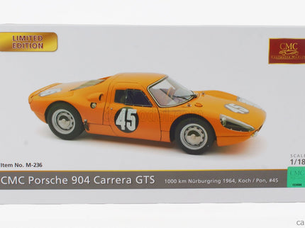Porsche 904 Carrera GTS ch.904-055 N°45 1000km Nurburgring 1964 Gerhard Koch - Ben Pon 1:18 CMC červená