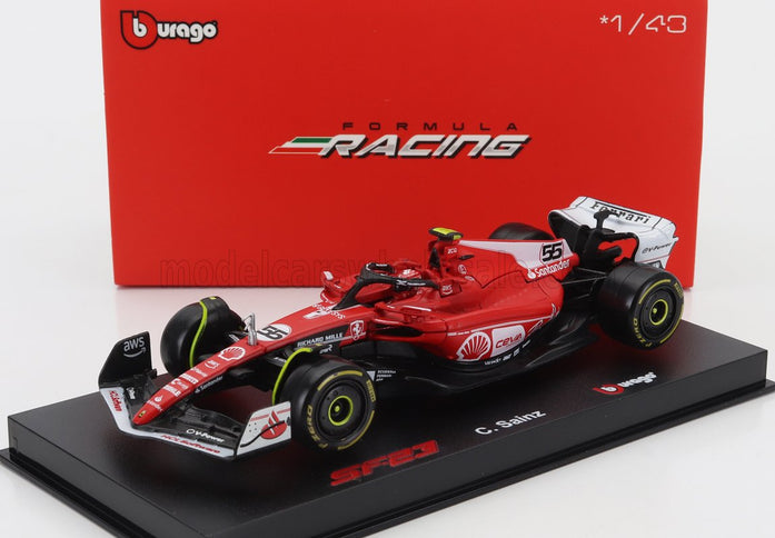 FERRARI | F1  SF-23 TEAM SCUDERIA FERRARI N 55 LAS VEGAS USA GP 2023 CARLOS SAINZ - WITH PILOT AND SHOWCASE | RED WHITE BLACK