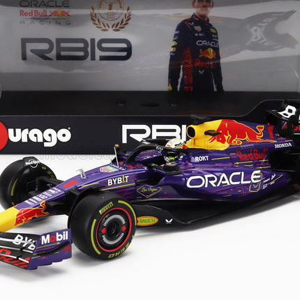 RED BULL | F1  RB19 TEAM ORACLE RED BULL RACING N 1 WORLD CHAMPION WINNER LAS VEGAS USA GP 2023 MAX VERSTAPPEN | PURPLE YELLOW RED