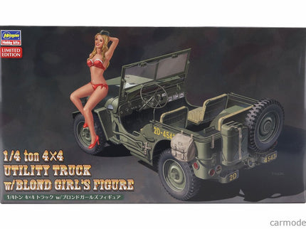 Jeep Willys MB U.S 1/4 Ton 4X4 Military Utility Nákladiak With Blond Girl Figúrka 1942 1:24 Hasegawa /