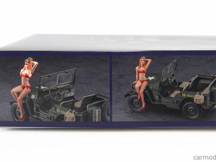Jeep Willys MB U.S 1/4 Ton 4X4 Military Utility Nákladiak With Blond Girl Figúrka 1942 1:24 Hasegawa /