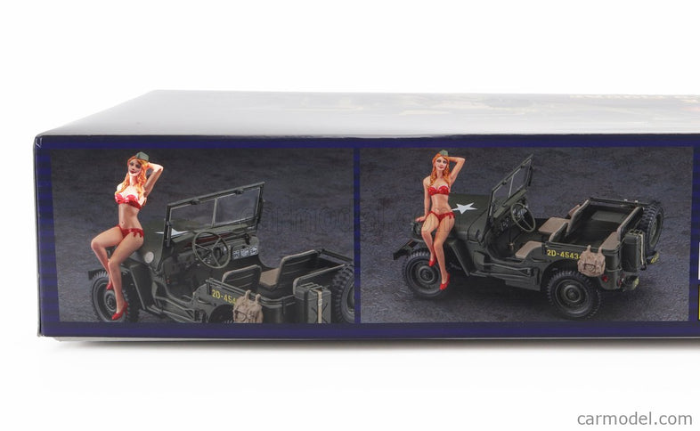 Jeep Willys MB U.S 1/4 Ton 4X4 Military Utility Nákladiak With Blond Girl Figúrka 1942 1:24 Hasegawa /