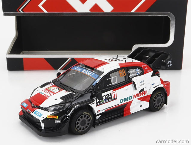Toyota Yaris GR RALLY1 Team Toyota Gazoo Racing Wrt N°69 Víťaz Rally Safari Kenya 2022 Kalle Rovanpera - Jonne Halttunen 1:43 IXO Models biela čierna červená