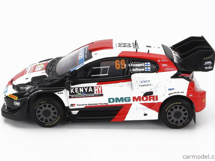 Toyota Yaris GR RALLY1 Team Toyota Gazoo Racing Wrt N°69 Víťaz Rally Safari Kenya 2022 Kalle Rovanpera - Jonne Halttunen 1:43 IXO Models biela čierna červená