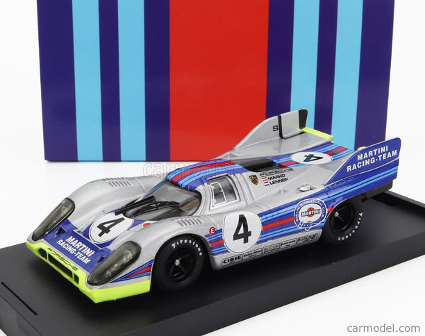 Porsche 917K Martini Racing Team N°4 1000km Monza 1971 Helmut Marko - Gijs Van Lennep 1:43 Brumm strieborná modrá