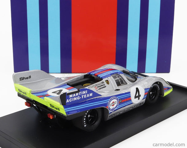 Porsche 917K Martini Racing Team N°4 1000km Monza 1971 Helmut Marko - Gijs Van Lennep 1:43 Brumm strieborná modrá