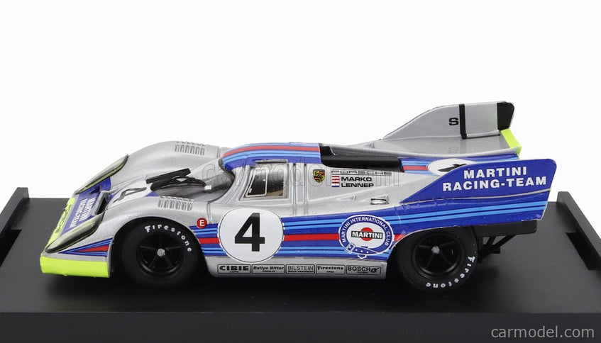 Porsche 917K Martini Racing Team N°4 1000km Monza 1971 Helmut Marko - Gijs Van Lennep 1:43 Brumm strieborná modrá