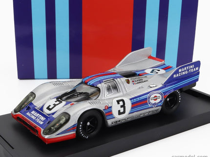 Porsche 917K Team Martini Racing N°3 1000km Monza 1971 Vic Elford - Gerard Larousse 1:43 Brumm strieborná modrá