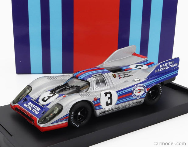 Porsche 917K Team Martini Racing N°3 1000km Monza 1971 Vic Elford - Gerard Larousse 1:43 Brumm strieborná modrá