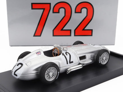 Mercedes Benz F1 W196 N°12 Víťaz British GP 1955 Stirling Moss 1:43 Brumm strieborná