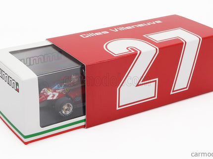 Ferrari F1 126CK Turbo N°27 Istrana Airport Duel With F104 Airplane 1981 Gilles Villeneuve - With Driver Figúrka 1:43 Brumm červená