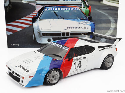 BMW M1 M88 3.5L Team Bmw Motorsport N°14 Procar Series 1979 Emerson Fittipaldi 1:18 Werk83 biela modrá červená