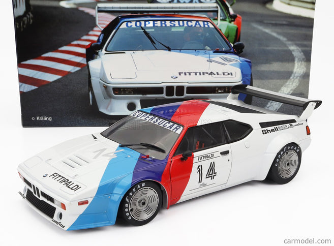 BMW M1 M88 3.5L Team Bmw Motorsport N°14 Procar Series 1979 Emerson Fittipaldi 1:18 Werk83 biela modrá červená