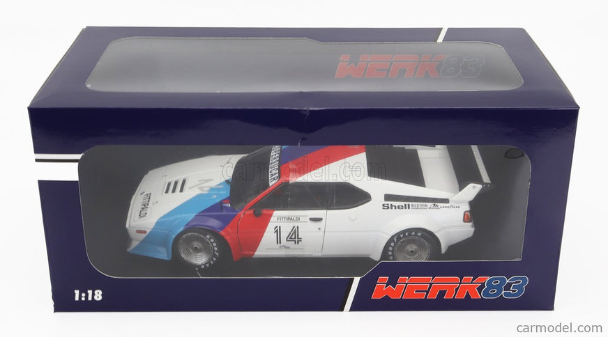 BMW M1 M88 3.5L Team Bmw Motorsport N°14 Procar Series 1979 Emerson Fittipaldi 1:18 Werk83 biela modrá červená