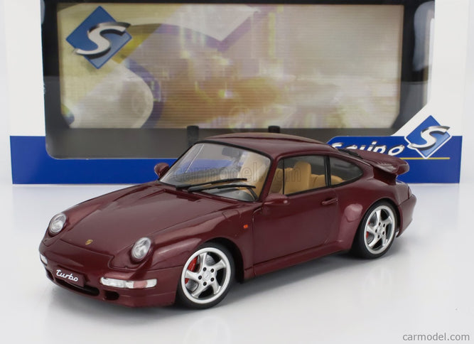 Porsche 911 993 Turbo Coupe 1993 1:18 Solido Arena červená