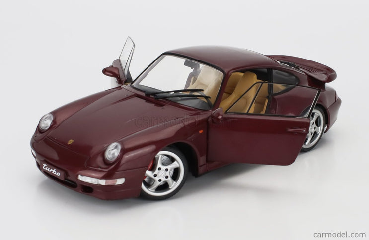 Porsche 911 993 Turbo Coupe 1993 1:18 Solido Arena červená