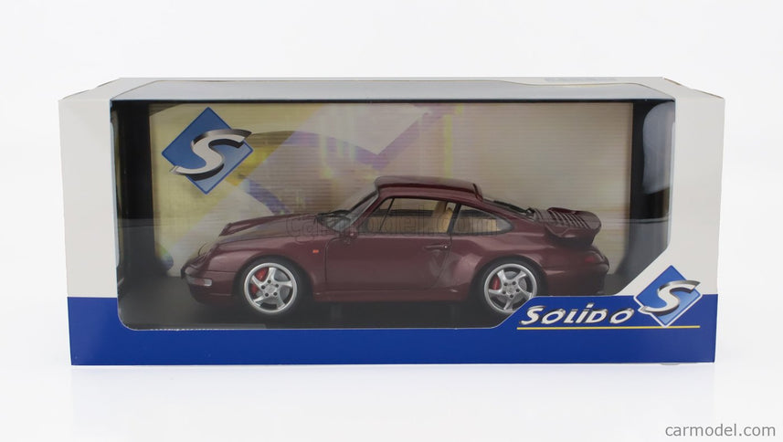 Porsche 911 993 Turbo Coupe 1993 1:18 Solido Arena červená