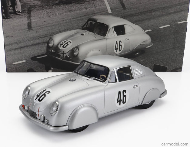 Porsche 356 SL Coupe Team Porsche K.G. N°46 Víťaz Class 24h Le Mans 1951 Auguste Veuillet - Edmond Mouche 1:18 Werk83 strieborná
