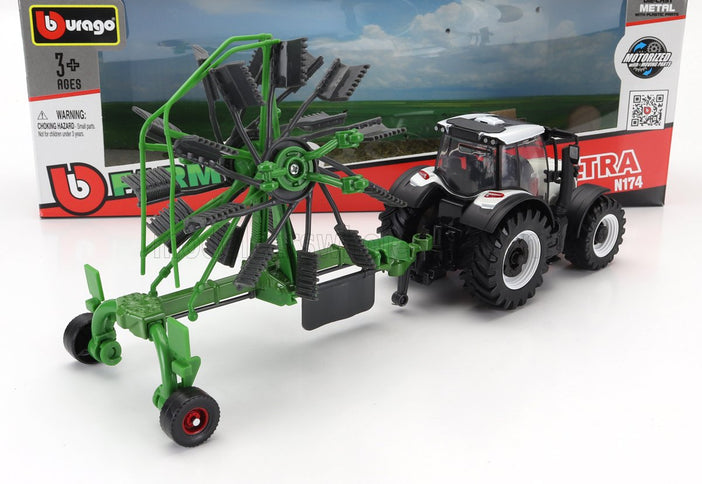 VALTRA | N174 TRACTOR WITH WHIRL RAKE 2017 | WHITE BLACK GREEN