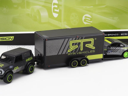 FORD USA | BRONCO 2021 WITH TRAILER CAR TRANSPORTER + MUSTANG GT COUPE RTR VEHICLES 2015 | GREY YELLOW