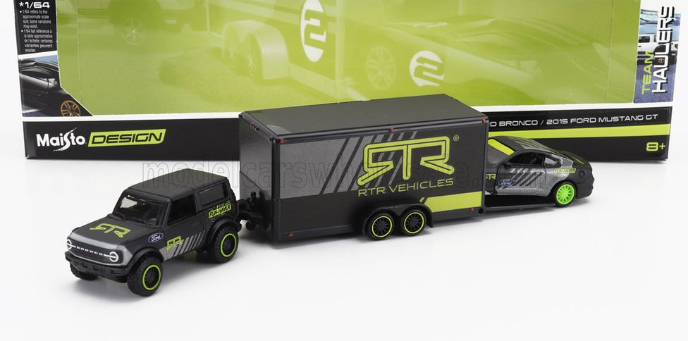 FORD USA | BRONCO 2021 WITH TRAILER CAR TRANSPORTER + MUSTANG GT COUPE RTR VEHICLES 2015 | GREY YELLOW