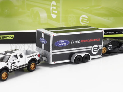 FORD USA | F-150 RAPTOR PICK-UP 2010 WITH TRAILER CAR TRANSPORTER + GT N 2 2017 | BLACK SILVER
