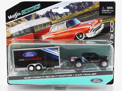 FORD USA | F-150 SVT RAPTOR PICK-UP WITH CAR TRANSPORTER TRAILER 2021 | BLACK