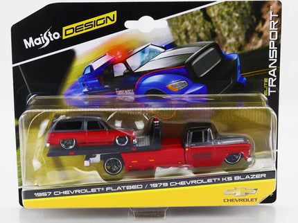CHEVROLET | PICK-UP FLATBED RAMP TRUCK WITH BLAZER K5 1979 | RED BLACK