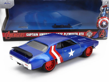 PLYMOUTH | GTX WITH CAPTAIN AMERICA FIGURE 1972 | BLUE RED WHITE
