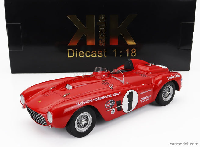 Ferrari 375 Plus 5.0L V12 Spider N°1 V Carrera Panamericana 1954 Jack Mcafee - Ford Robinson 1:18 KK Scale červená