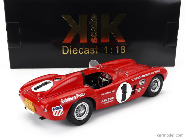Ferrari 375 Plus 5.0L V12 Spider N°1 V Carrera Panamericana 1954 Jack Mcafee - Ford Robinson 1:18 KK Scale červená