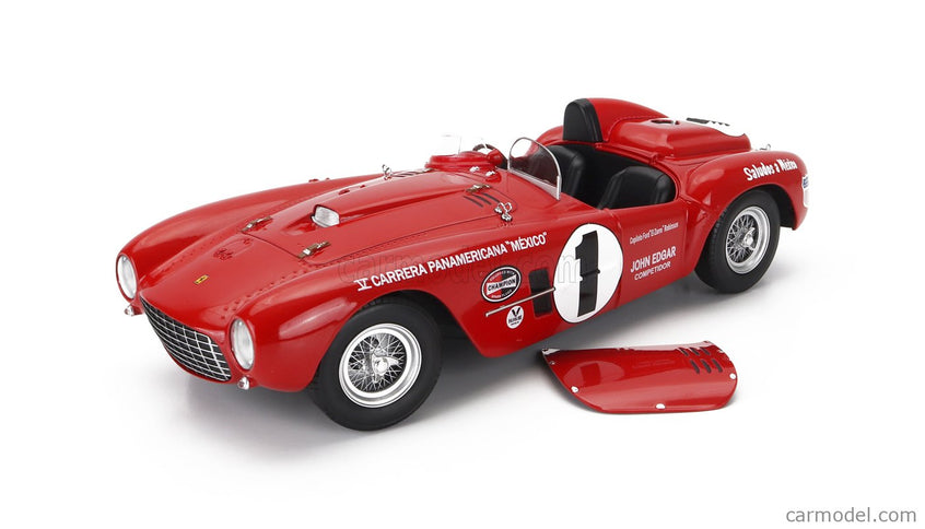 Ferrari 375 Plus 5.0L V12 Spider N°1 V Carrera Panamericana 1954 Jack Mcafee - Ford Robinson 1:18 KK Scale červená