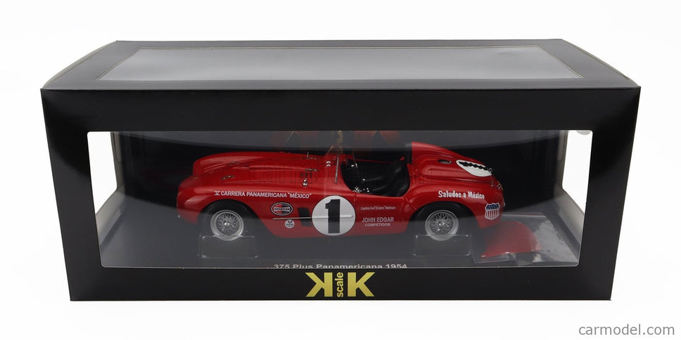 Ferrari 375 Plus 5.0L V12 Spider N°1 V Carrera Panamericana 1954 Jack Mcafee - Ford Robinson 1:18 KK Scale červená