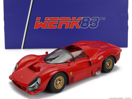 Ferrari 330 P3 4.0L V12 Spider Bez Dekorácií Version Open Roof 1966 1:18 Werk83 červená