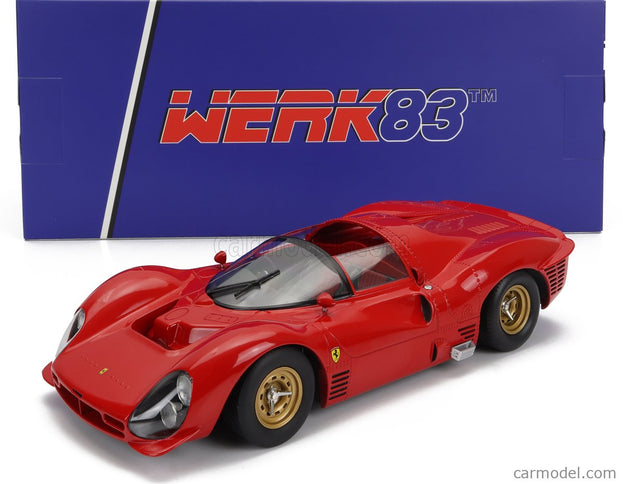 Ferrari 330 P3 4.0L V12 Spider Bez Dekorácií Version Open Roof 1966 1:18 Werk83 červená