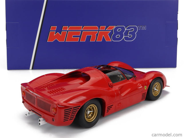 Ferrari 330 P3 4.0L V12 Spider Bez Dekorácií Version Open Roof 1966 1:18 Werk83 červená