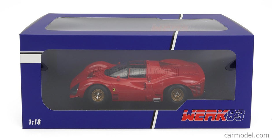 Ferrari 330 P3 4.0L V12 Spider Bez Dekorácií Version Open Roof 1966 1:18 Werk83 červená