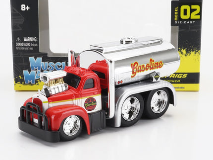 MACK | B-61 TANKER TRUCK GASOLINE 3-ASSI CUSTOM 1953 | RED SILVER