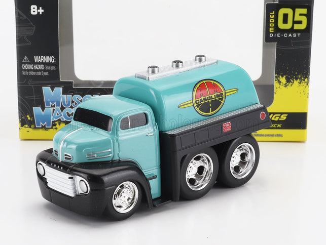 FORD USA | COE FUEL TANKER TRUCK GASOLINE 3-ASSI CUSTOM 1950 | LIGHT BLUE BLACK