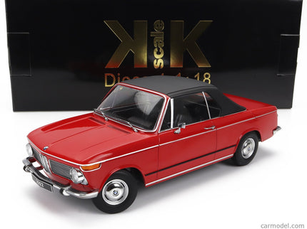BMW 2002 Cabriolet 1968 - With Removable Soft-Top 1:18 KK Scale červená
