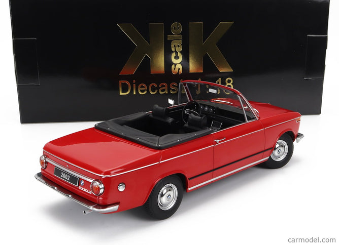BMW 2002 Cabriolet 1968 - With Removable Soft-Top 1:18 KK Scale červená